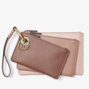 🤩PRICE DROP! Michael Kors Tricolor Leather Wristlets